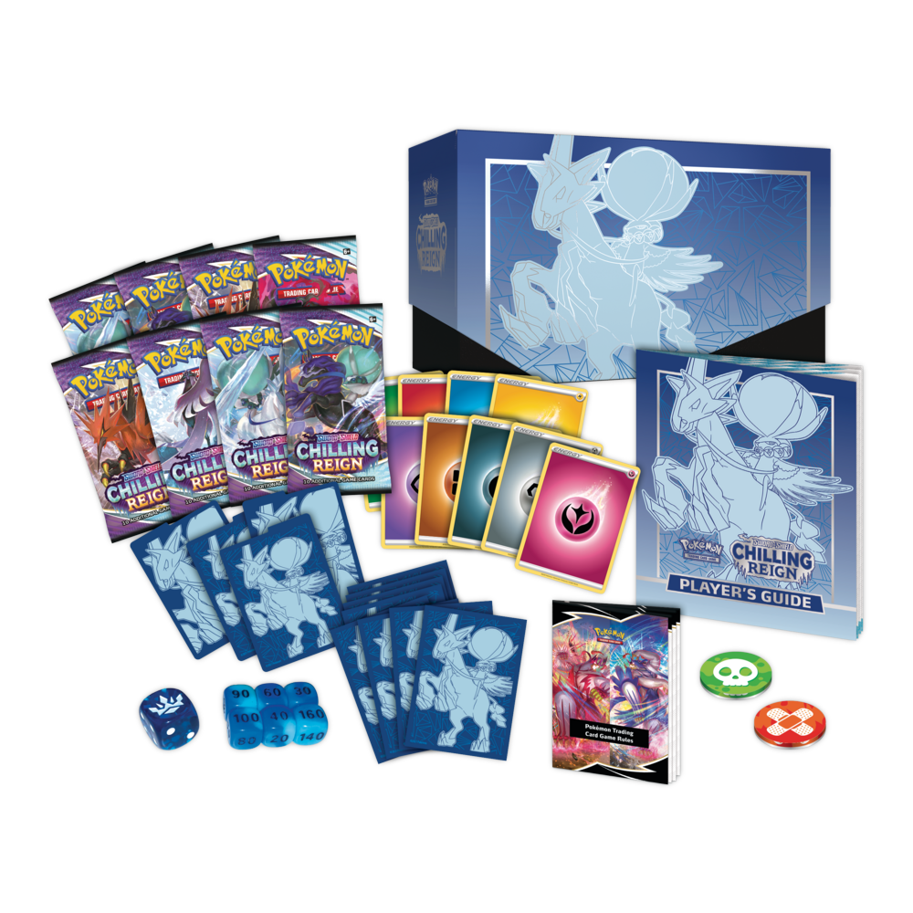 Pokémon TCG: Sword & Shield – Chilling Reign Elite Trainer Box (Blue) - Ice Rider Calyrex Contents
