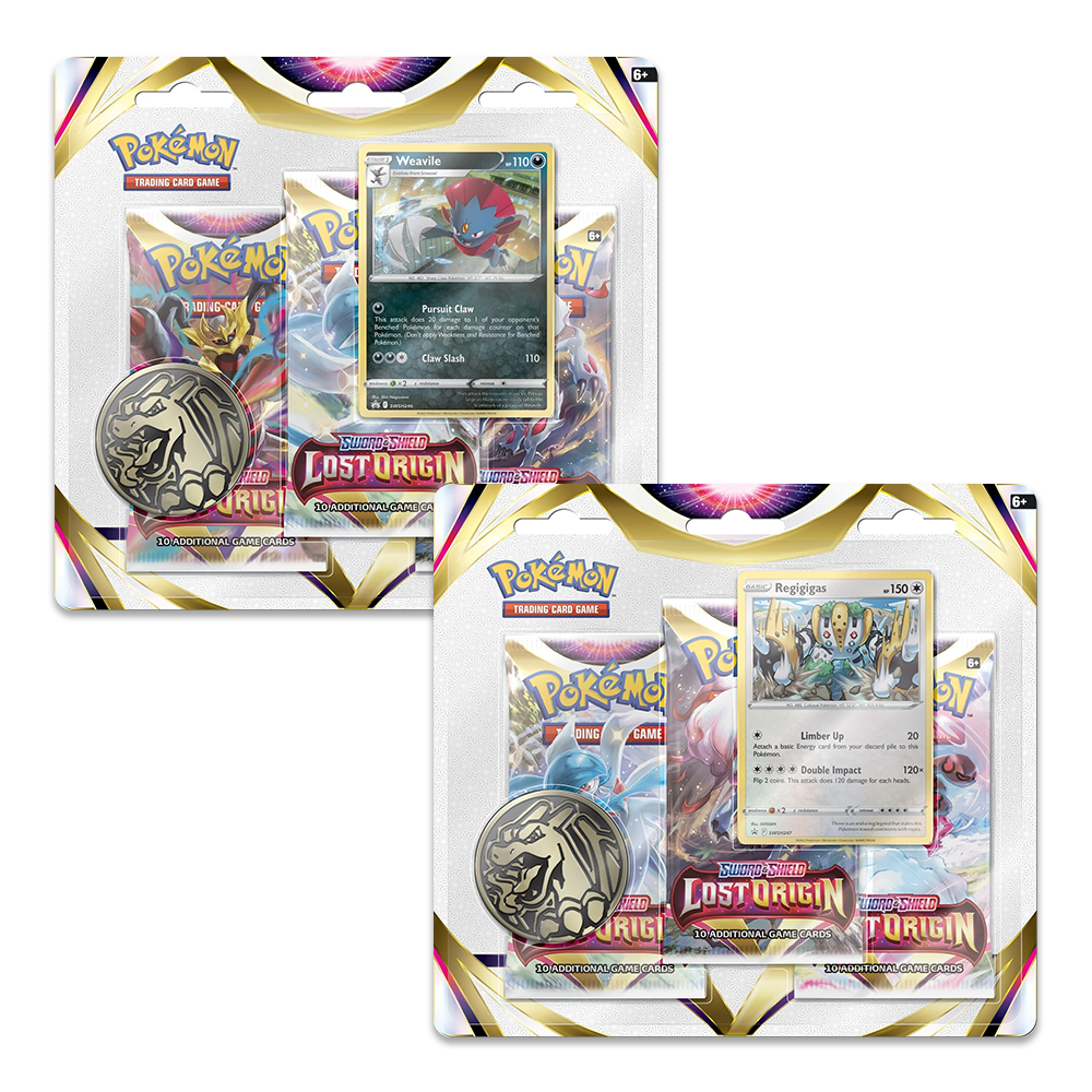 Pokémon TCG: Sword & Shield – Lost Origin 3-Pack Booster Display - Regigigas & Weavile Bundle