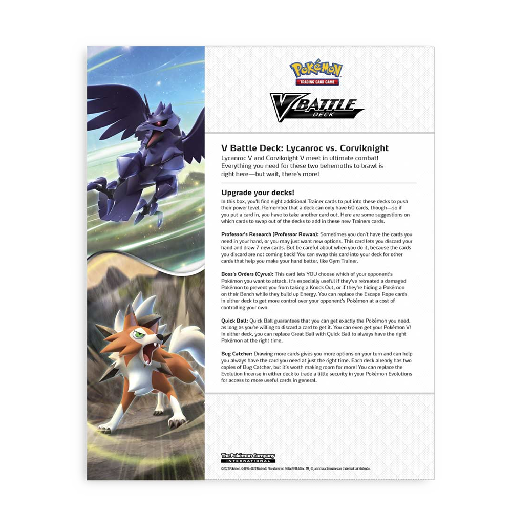 Pokémon TCG: Lycanroc Vs. Corviknight V Battle Deck Bundle - Factory Sealed
