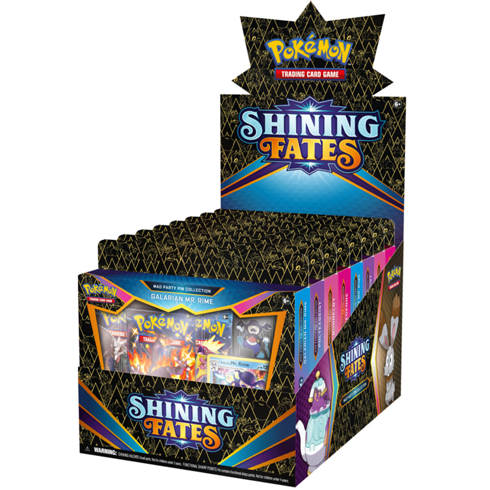 Pokémon TCG: Shining Fates Mad Party Pin Collection Sealed Display (8 Boxes)