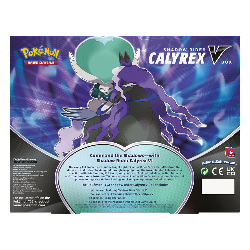 Pokémon TCG: Shadow Rider Calyrex V Box Back