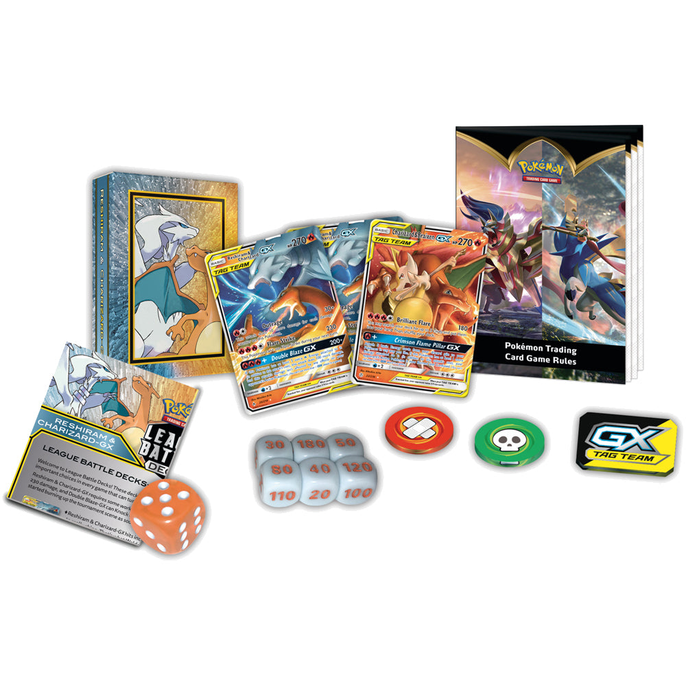 pokemon tcg reshiram charizard-gx league battle decks contents