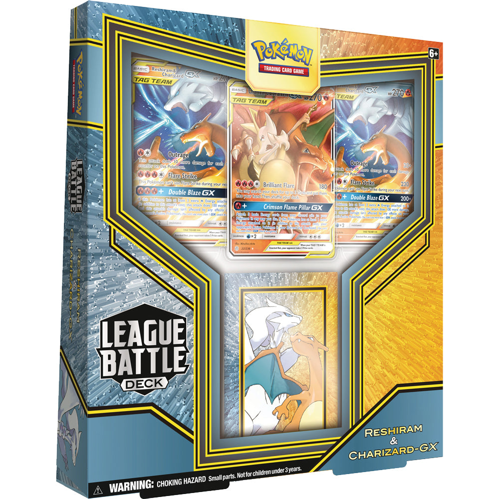 pokémon tcg reshiram gx charizard league battle deck box